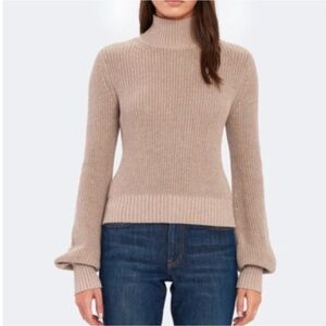 New Billie the Label Amelia Sweater Pumice Mock Neck Size Medium
